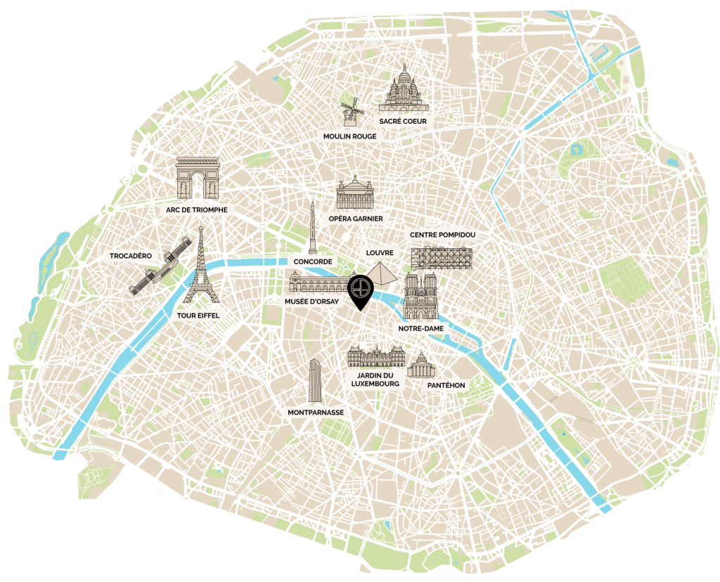 Plan de Paris - Hotel du Danube